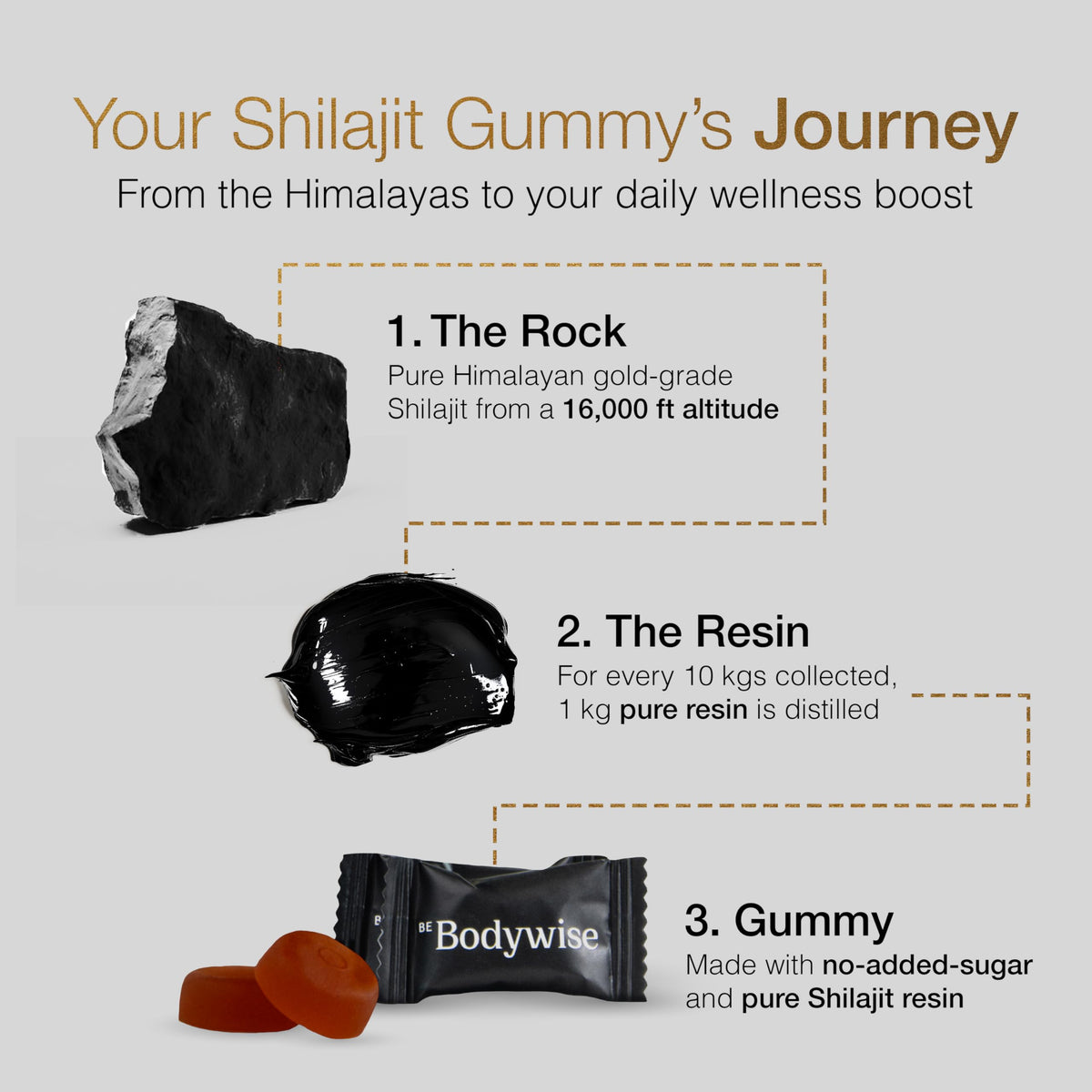 Be Bodywise Pure Himalayan Shilajit Gummies Gold